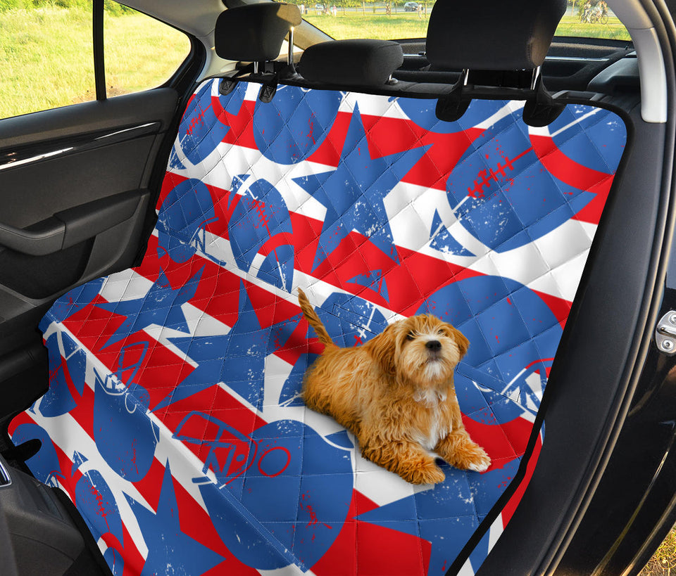 American Football Ball Star Stripes Pattern Dog Car Seat Covers