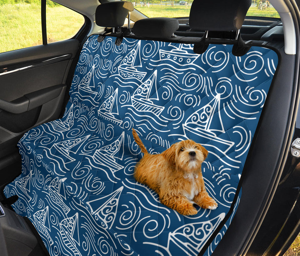 Hand Drawn Sailboat Pattern Dog Car Seat Covers