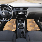 Bread Toast Pattern Print Design 04 Front and Back Car Mats