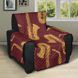 Hand drawn gold saxophone red background  Recliner Cover Protector