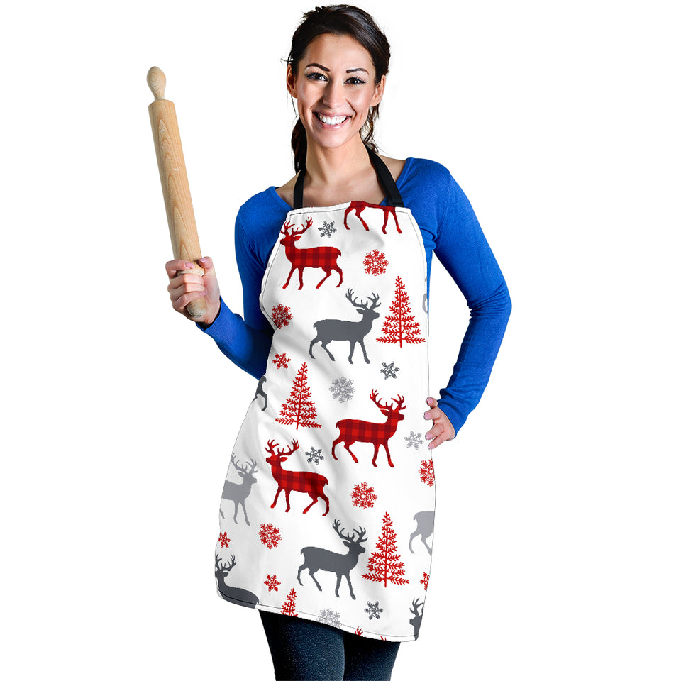 Deer Tree Snowflakes Chrismas Pattern Adjustable Apron