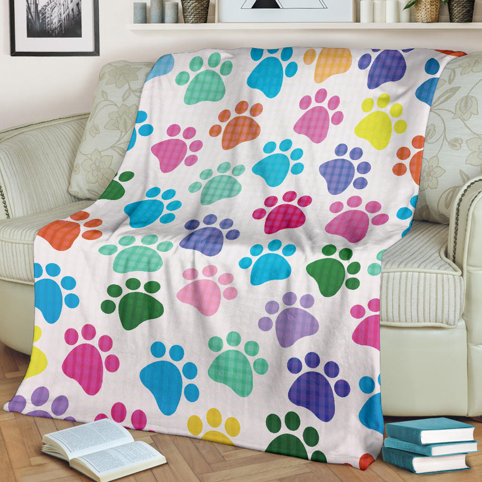Dog Paws Pattern Print Design 01 Premium Blanket