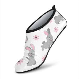 Watercolor Cute Rabbit Pattern Aqua Shoes