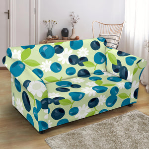 Blueberry Flower Pattern Loveseat Couch Slipcover