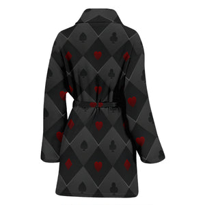 Casino Cards Suits Pattern Print Design 05 Women's Bathrobe