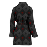 Casino Cards Suits Pattern Print Design 05 Women's Bathrobe