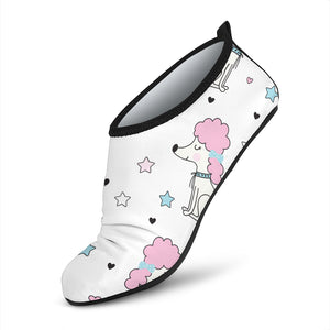 Cute Poodle Dog Star Pattern Aqua Shoes