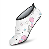 Cute Poodle Dog Star Pattern Aqua Shoes