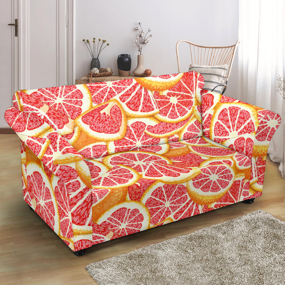 Tropical Grapefruit Pattern Loveseat Couch Slipcover