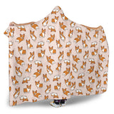 Cute Corgis Pattern Pink Background Hooded Blanket