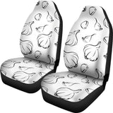Garlic Pattern Black White Universal Fit Car Seat Covers