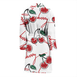 Hand Drawn Cherry Pattern Men'S Bathrobe