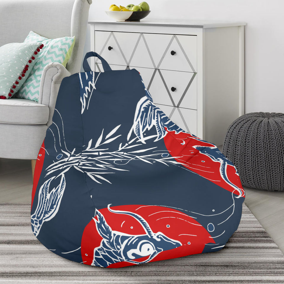 Koi Fish Carp Fishs Hand Drawn Japanese Art Bean Bag Cover