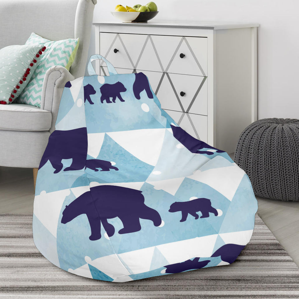 Polar Bear Winter Snow Pattern Bean Bag Cover