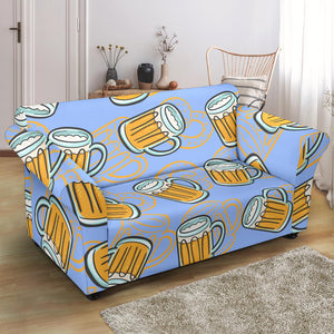 Beer Pattern Loveseat Couch Slipcover