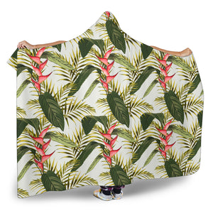 Heliconia Pattern Hooded Blanket