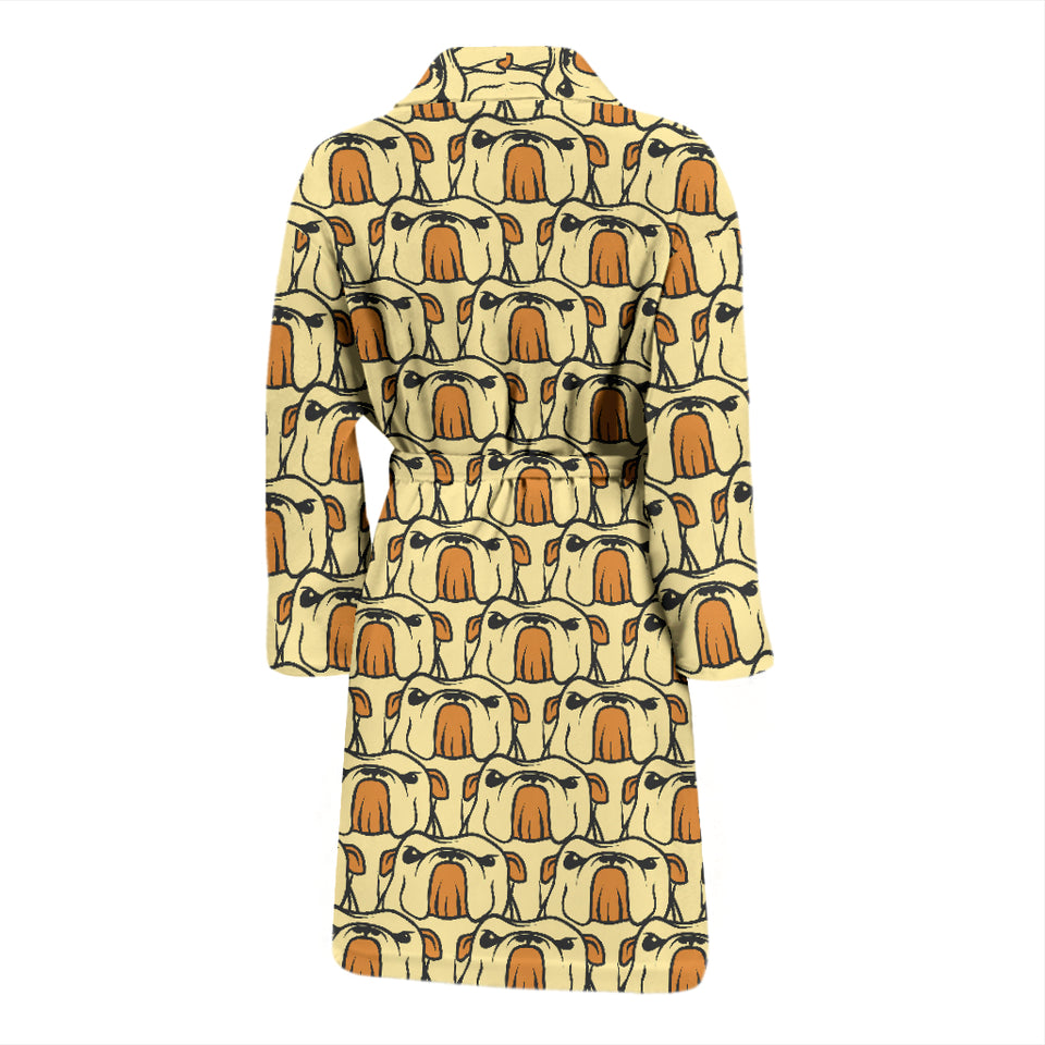 English Bulldog Pattern Print Design 02 Men's Bathrobe