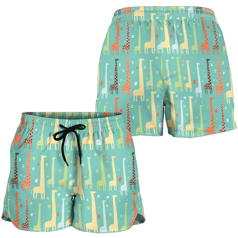 Giraffe Pattern Print Design 01 Women Shorts