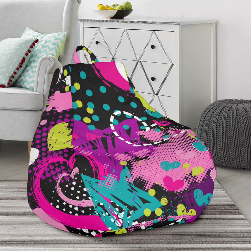 Heart Dot Wave Star Creative Design Pattern Bean Bag Cover
