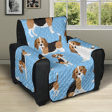 Beagle dog blue background pattern Recliner Cover Protector