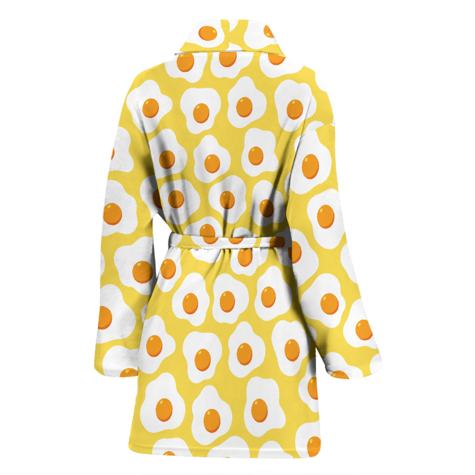 Fried Eggs Pattern Print Design 05 Women's Bathrobe