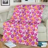 Hibiscus Pattern Print Design 01 Premium Blanket