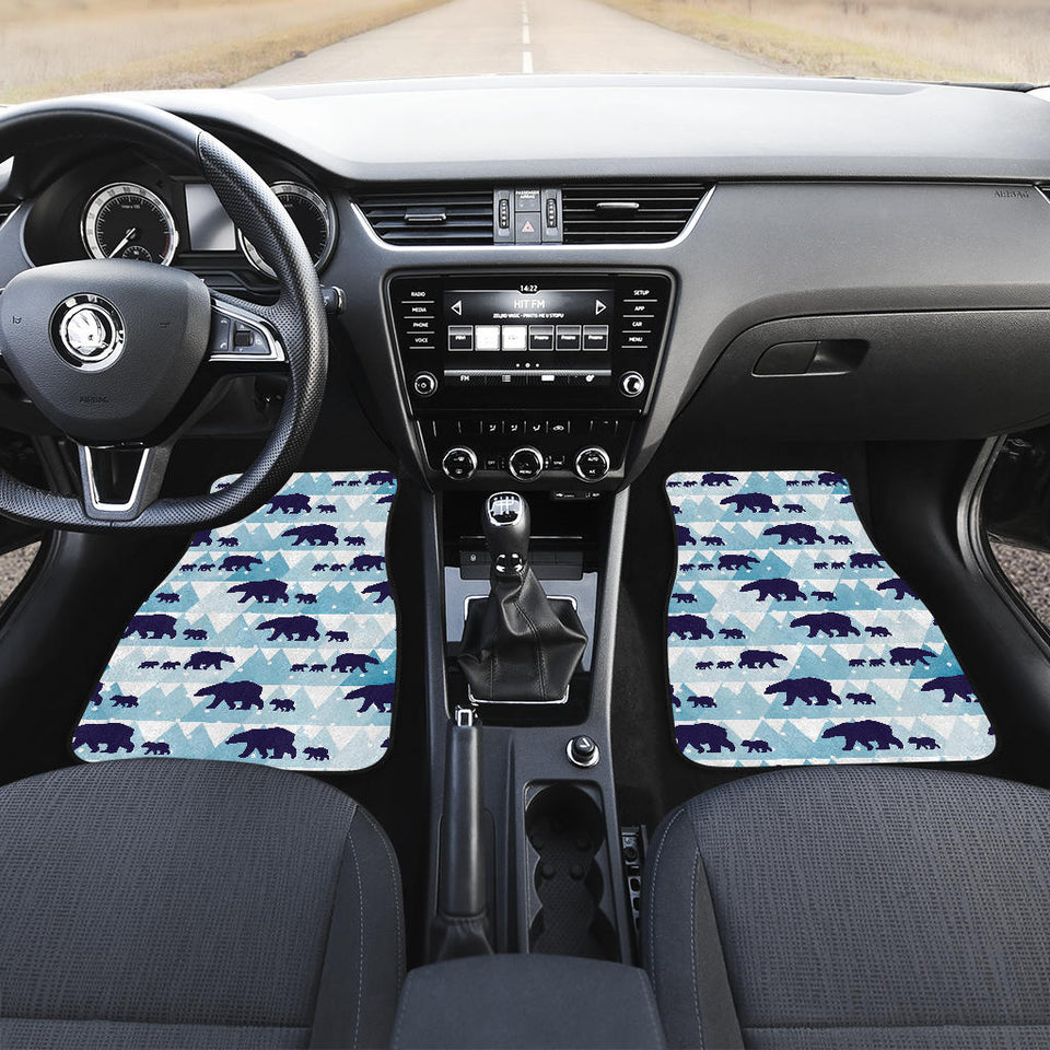 Polar Bear Winter Snow Pattern Front Car Mats