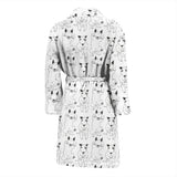 Bull Terrier Pattern Print Design 02 Men's Bathrobe