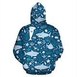 Cute Shark Pattern Zip Up Hoodie