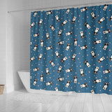 Cute Boston Terrier Dog Spattern Shower Curtain Fulfilled In US