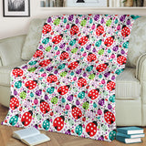Ladybug Pattern Print Design 03 Premium Blanket