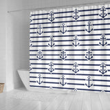 Anchor Rope Nautical  Pattern Shower Curtain Fulfilled In US
