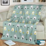 Cute Hamster Cheese Pattern Premium Blanket