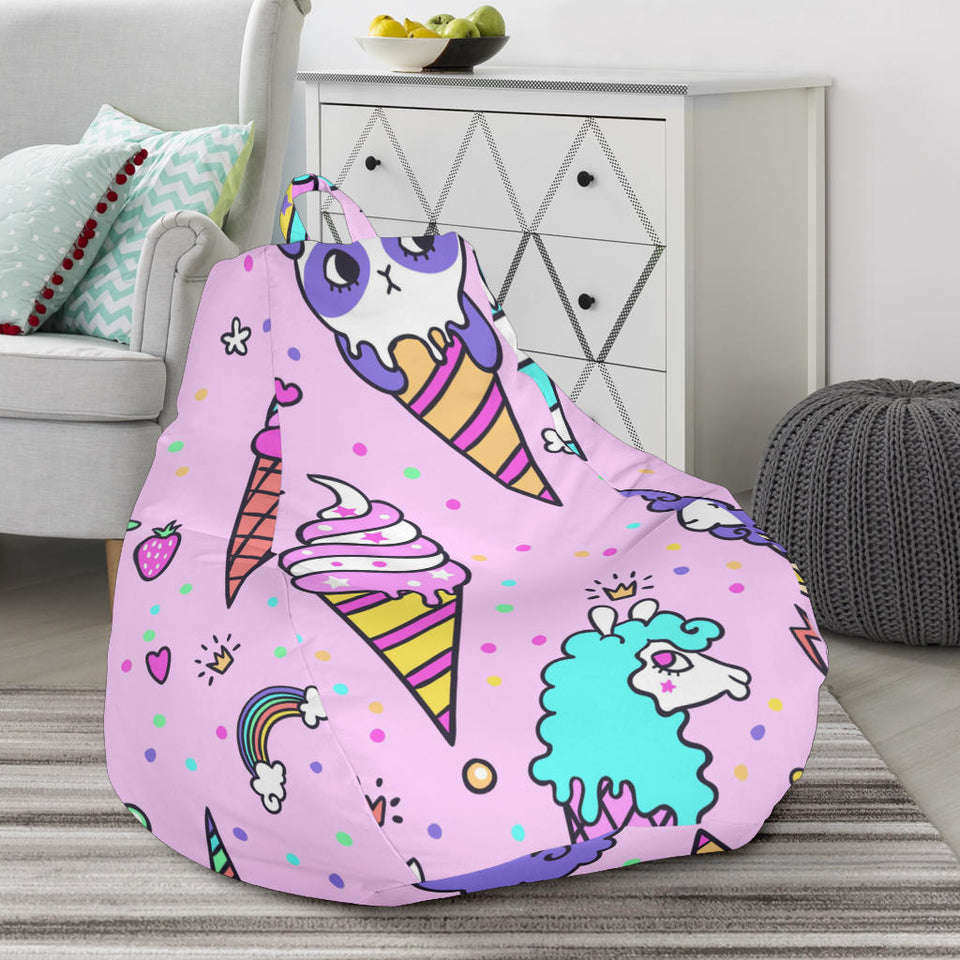 Cute Ice Cream Cone Animal Pattern Bean Bag Cover