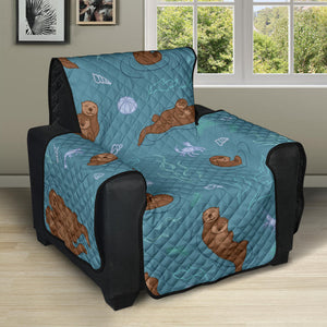 Sea otters pattern Recliner Cover Protector