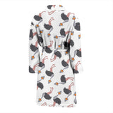 Ostrich Pattern Print Design 02 Men's Bathrobe