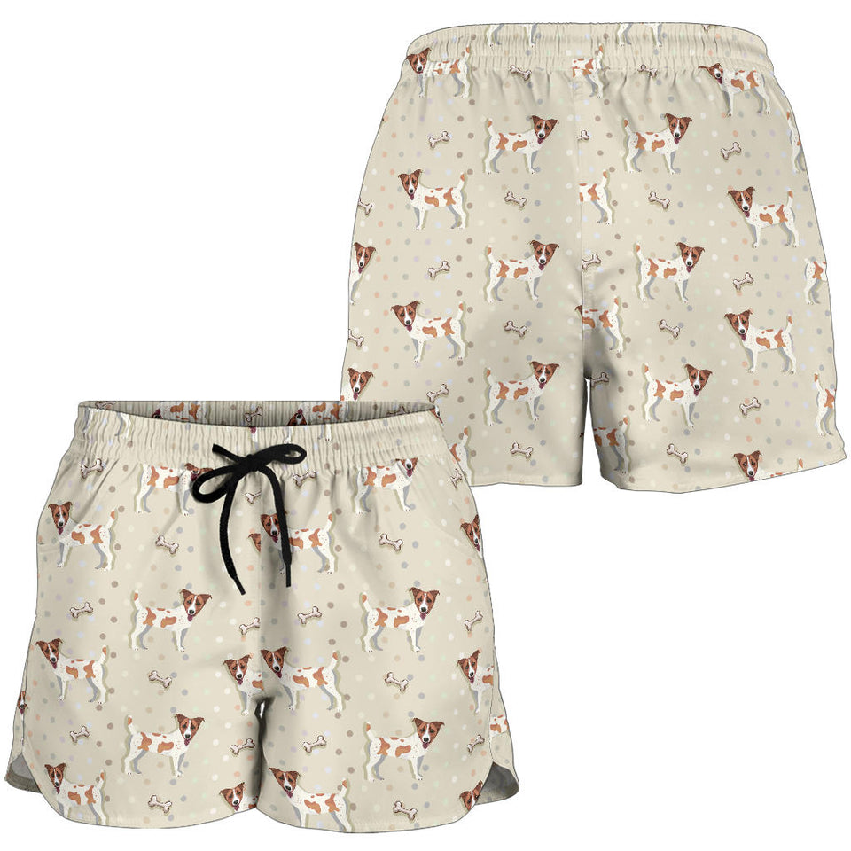 Jack Russel Pattern Print Design 02 Women Shorts