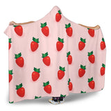 Strawberry Beautiful Pattern Hooded Blanket