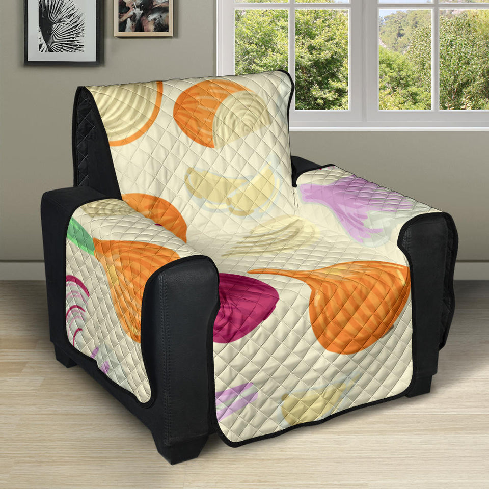 Onion garlic white red pattern Recliner Cover Protector