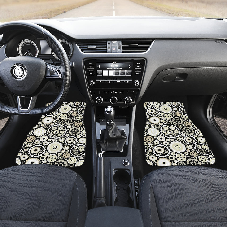 Gear Pattern Print Design 02 Front and Back Car Mats