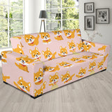 Cute Shiba Inu Dog Pattern  Sofa Slipcover