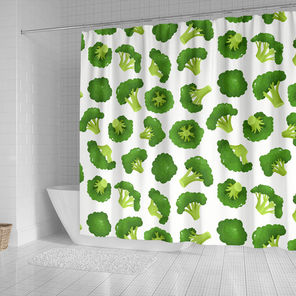 Cute Broccoli Pattern Shower Curtain Fulfilled In US