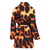 Fire Flame Dark Pattern Women'S Bathrobe