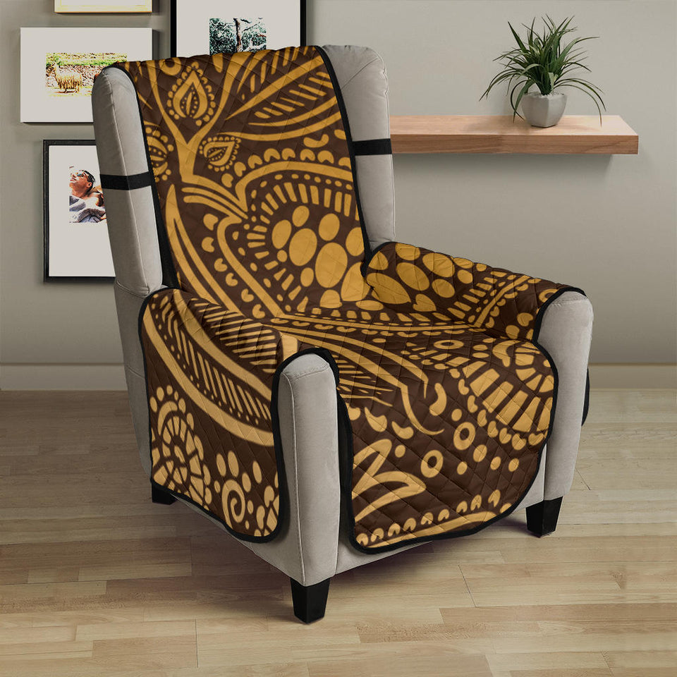 cocoa beans tribal polynesian pattern background Chair Cover Protector