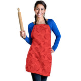 Strawberry Pattern Red Background Adjustable Apron