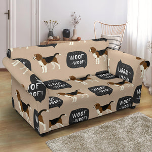 Beagle Pattern Loveseat Couch Slipcover