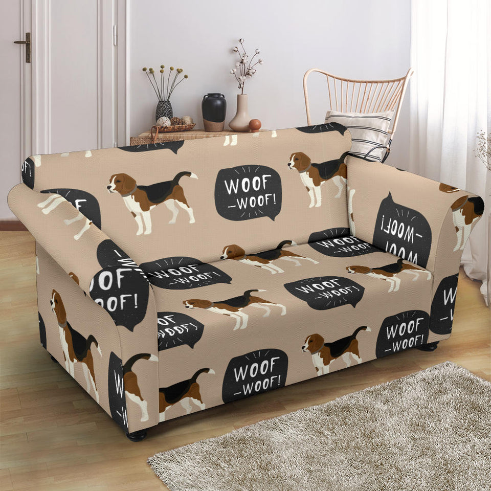 Beagle Pattern Loveseat Couch Slipcover