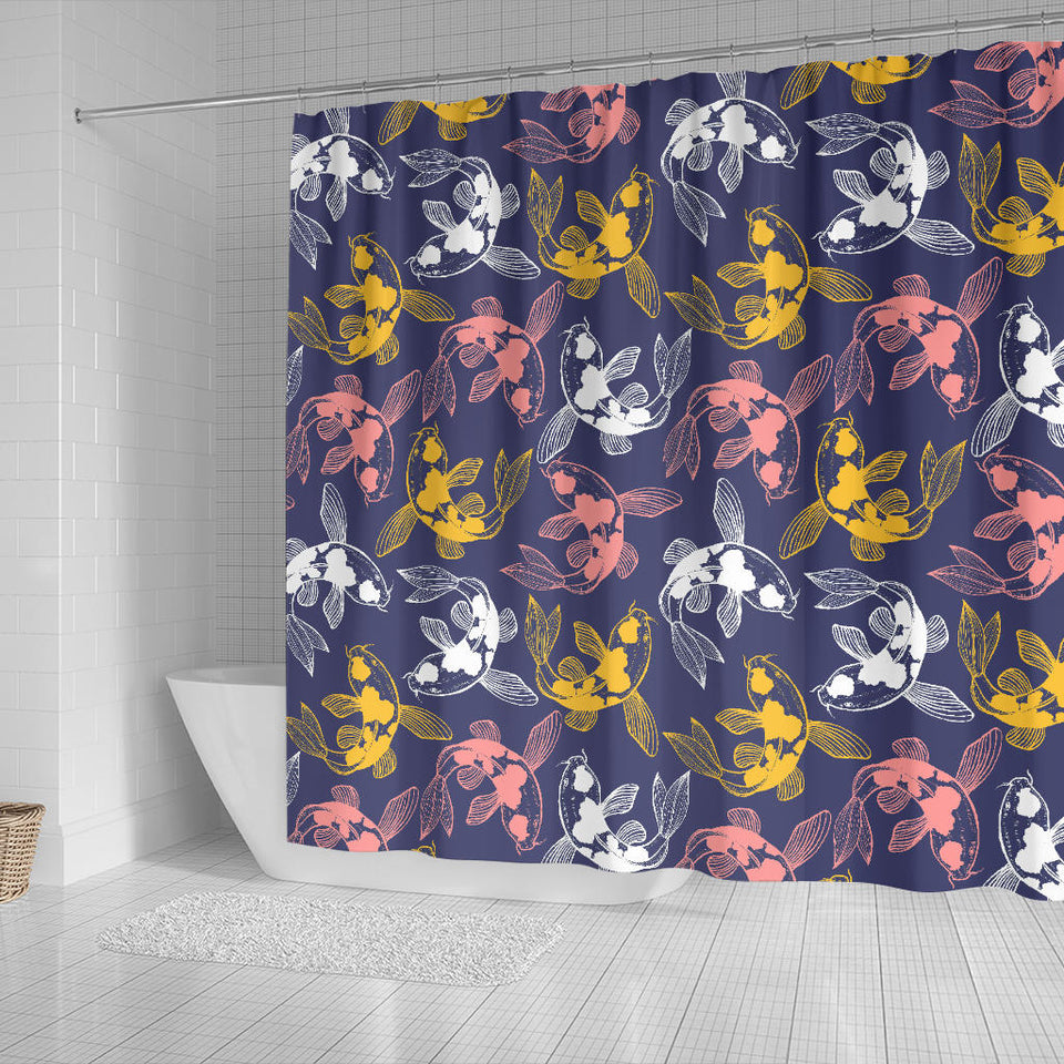 Koi Fish Carp Fish Pattern Shower Curtain Fulfilled In US