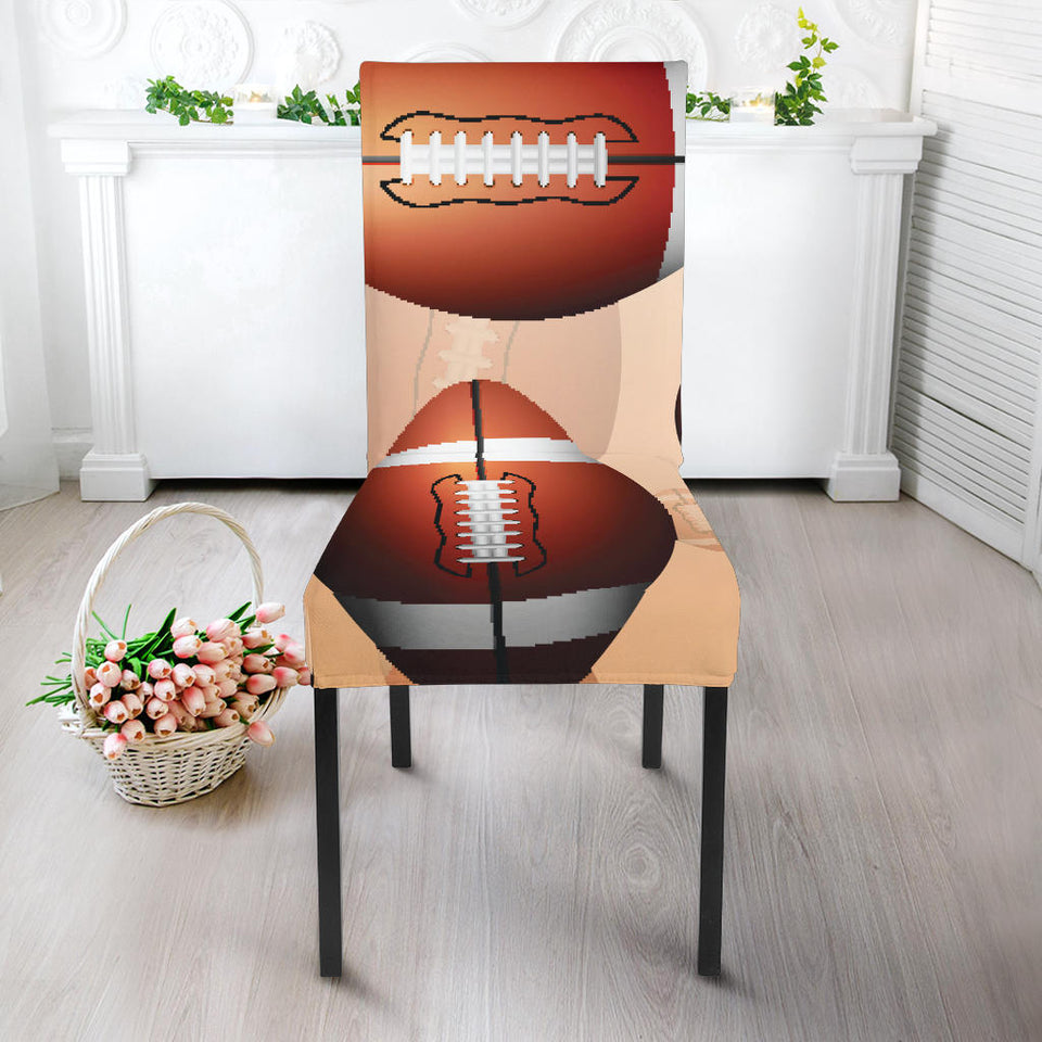 American Football Ball Design Pattern Dining Chair Slipcover