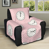 Clock pattern pink blackground Recliner Cover Protector